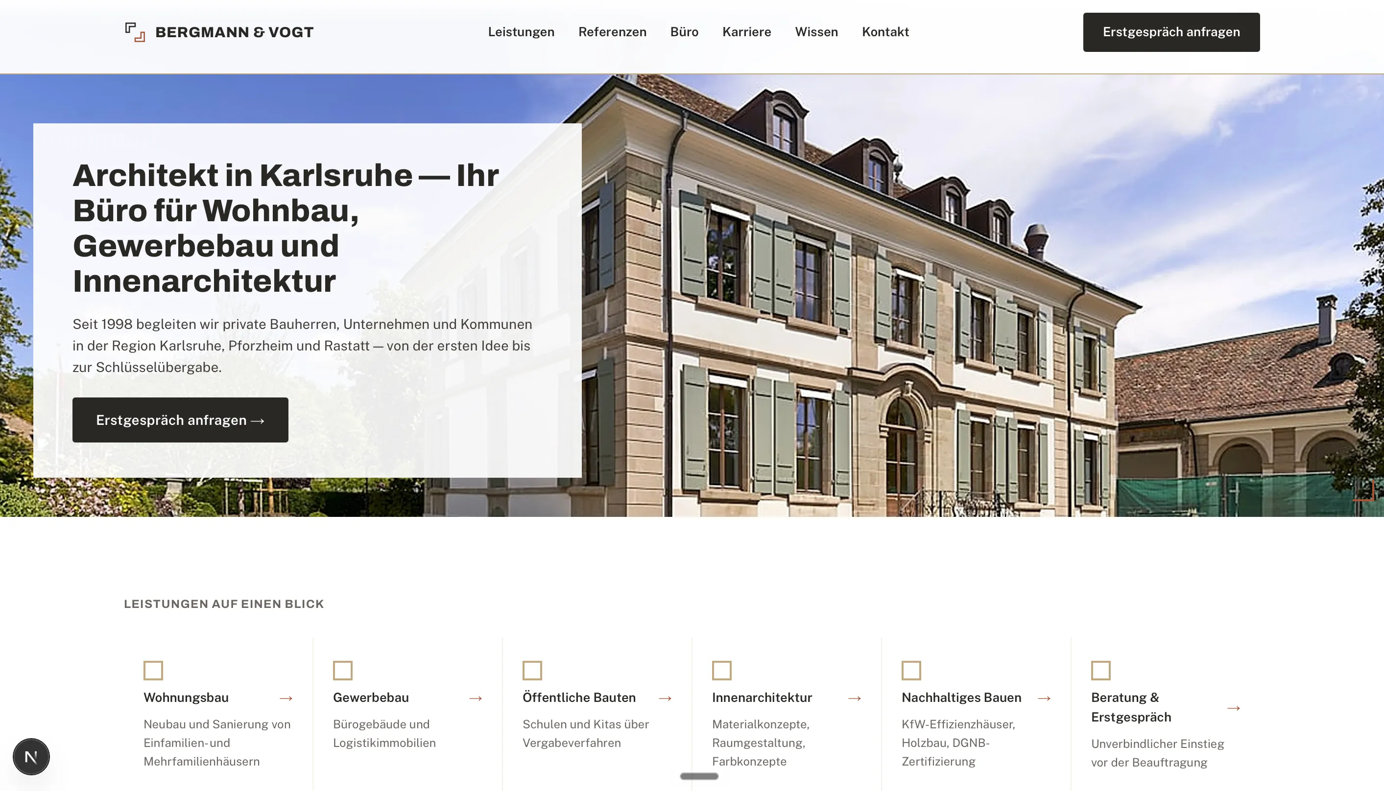 Bergmann & Vogt Website-Konzept Hero